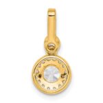 14k 1 carat Certified Lab Grown Diamond VS+ F+ Round Complete Halo Pendant - Image 3
