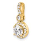 14k 1 carat Certified Lab Grown Diamond VS+ F+ Round Complete Halo Pendant - Image 4