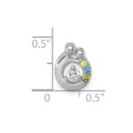 14k WG 3 Birthstone and Dia Mother/Child Chain Slide Semi-mount - Image 5