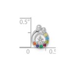 14k WG 7 Birthstone and Dia Mother/Child Chain Slide Semi-mount - Image 5
