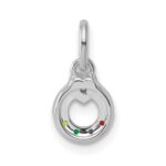 14k WG Dia. Heart w/4 Birthstone Mother's Circle Pend Semi-Mount - Image 4