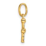 14k Twisted .05 ct. Diamond Initial F Charm - Image 2