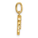 14k Twisted .07 ct. Diamond Initial G Charm - Image 2