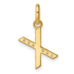 14k Twisted .05 ct. Diamond Initial X Charm - Image 3