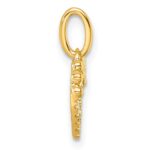 14K Polished Diamond Beaded Heart Pendant - Image 2