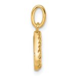 14k Polished 1/15 carat Diamond Beaded Horseshoe Pendant - Image 2