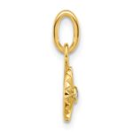 14K Polished and Grooved Diamond Circle Charm - Image 2