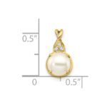 10k FWC Pearl and Diamond Pendant - Image 3