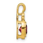 14k 6mm Cushion Garnet and Diamond Pendant - Image 2