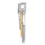 14k Two-tone 1/4 carat Diamond Fancy Triple Oval Pendant - Image 2