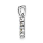 14k White Gold Diamond and .08 Peridot Fancy Circle Pendant - Image 2