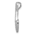 14k White Gold 1/4 carat Diamond Fancy Heart Infinity Chain Slide - Image 2