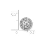 14k White Gold Holds 4.1mm Center 1/5 carat Diamond Semi-mount Halo Chain Slide - Image 2