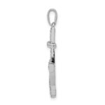 14k White Gold 1/4 carat Lab Grown Diamond VS/SI+ G+ Complete Anchor Pendant - Image 2