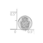14k White Gold 1/10 carat Diamond Hamsa Round Chain Slide - Image 4