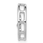 14k White Gold Diamond Fleur De Lis in Circle Chain Slide - Image 2