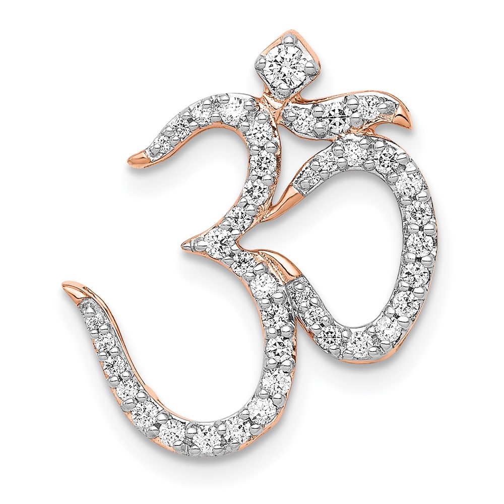 PM4090-033-RA.jpg 14k Rose Gold 1/3 carat Diamond Om Symbol Chain Slide - Image 1