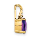 14k 7mm Cushion Checkerboard February/Amethyst and Diamond Pendant - Image 2