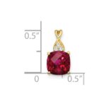 10k Checkerboard Created Ruby and Diamond Pendant - Image 2