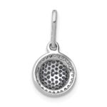 14k White Gold 1/3 carat White and Blue Diamond Round Halo Cluster Pendant - Image 3