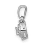 14k White Gold 1/4 carat Diamond Round Halo Cluster Pendant - Image 2