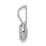 14k White Gold 1/10 carat Diamond Round Cluster Pendant - Image 2