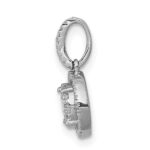 14k White Gold 1/4 carat Diamond Round Halo Cluster Pendant - Image 2