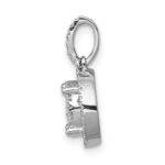 14k White Gold 1/2 carat Diamond Round Halo Cluster Pendant - Image 2