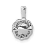 14k White Gold 1/10 carat Vibrant Moving Diamond Halo Pendant - Image 3