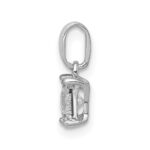 14k White Gold 1/5 carat Princess Diamond Square Pendant - Image 2