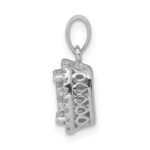 14k White Gold 1/2 carat Diamond Square Halo Cluster Pendant - Image 2