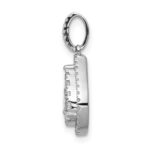 14k White Gold 1/2 carat Diamond Halo Teardrop Pendant - Image 2