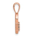 14k Rose Gold 1/20 carat AA Diamond Heart Pendant - Image 2