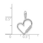 14k White Gold 1/20 carat AA Diamond Heart Pendant - Image 4