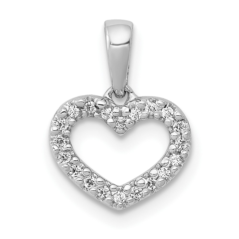 PM4856-003-1WA.jpg 10K White Gold .03ct. Diamond Heart Pendant - Image 1