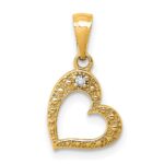 10K  .01ct. Diamond Heart Pendant