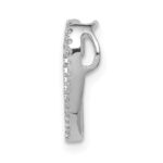 14k White Gold 1/10 carat Diamond Heart Chain Slide - Image 2