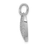 14k White Gold 1 carat Lab Grown Diamond VS/SI+ G+ Complete Cluster Heart Pendant - Image 2