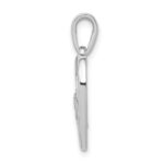 14k White Gold Diamond Entwined Hearts Pendant - Image 2