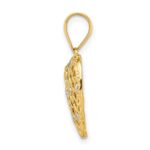 14k and White Rhodium 1/2 point Diamond Filigree Heart Pendant - Image 2