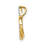 10k .01ct. Diamond Double Heart Chain Slide - Image 2