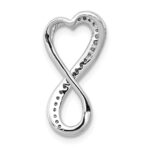 14k White Gold 1/10 carat Diamond Freeform Heart Infinity Chain Slide - Image 3