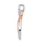 14k White and Rose Gold 1/15 carat Diamond Double Infinity Chain Slide - Image 2