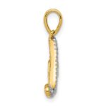 10K w/Rhodium .02ct. Diamond LOVE Pendant - Image 2
