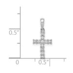 14k White Gold 1/20 carat Diamond Latin Cross Pendant - Image 4