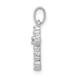 14k White Gold Polished 1/10 carat Diamond Cross Pendant - Image 2