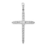 14k White Gold Polished 1/2 carat Diamond Cross Pendant