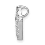 14k White Gold 1/5 carat Diamond Latin Cross Chain Slide - Image 2
