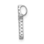 14k White Gold 1/8 carat Diamond Cross Chain Slide - Image 2