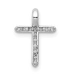 14k White Gold 1/8 carat Lab Grown Diamond VS/SI+ G+ Complete Cross Chain Slide Pendant - Image 3